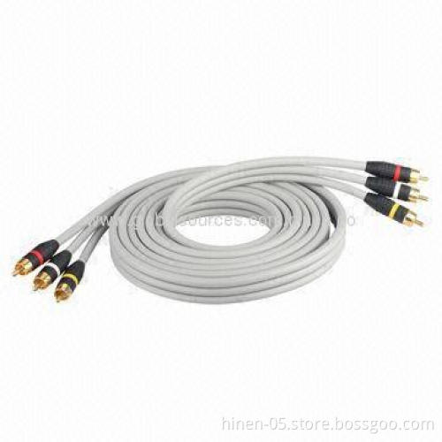 RCA*3 to RCA*3 RGB Cable with 75 Ohms Impedance, Suitable for All RGB Component Video Devices